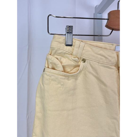 HOUSE OF SUNNY Size 4 Button Fly Cropped Jeans Cotton Denim Yellow Straight - Picture 6 of 9